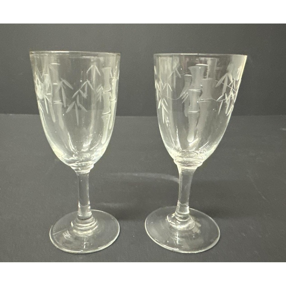 Noritake Bamboo Cordial Glasses 3 5/8" Tiki Bar MCM Japan Vtg 50s Liqueur Shot - Picture 6 of 7